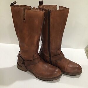 Brown Leather Combat Boots